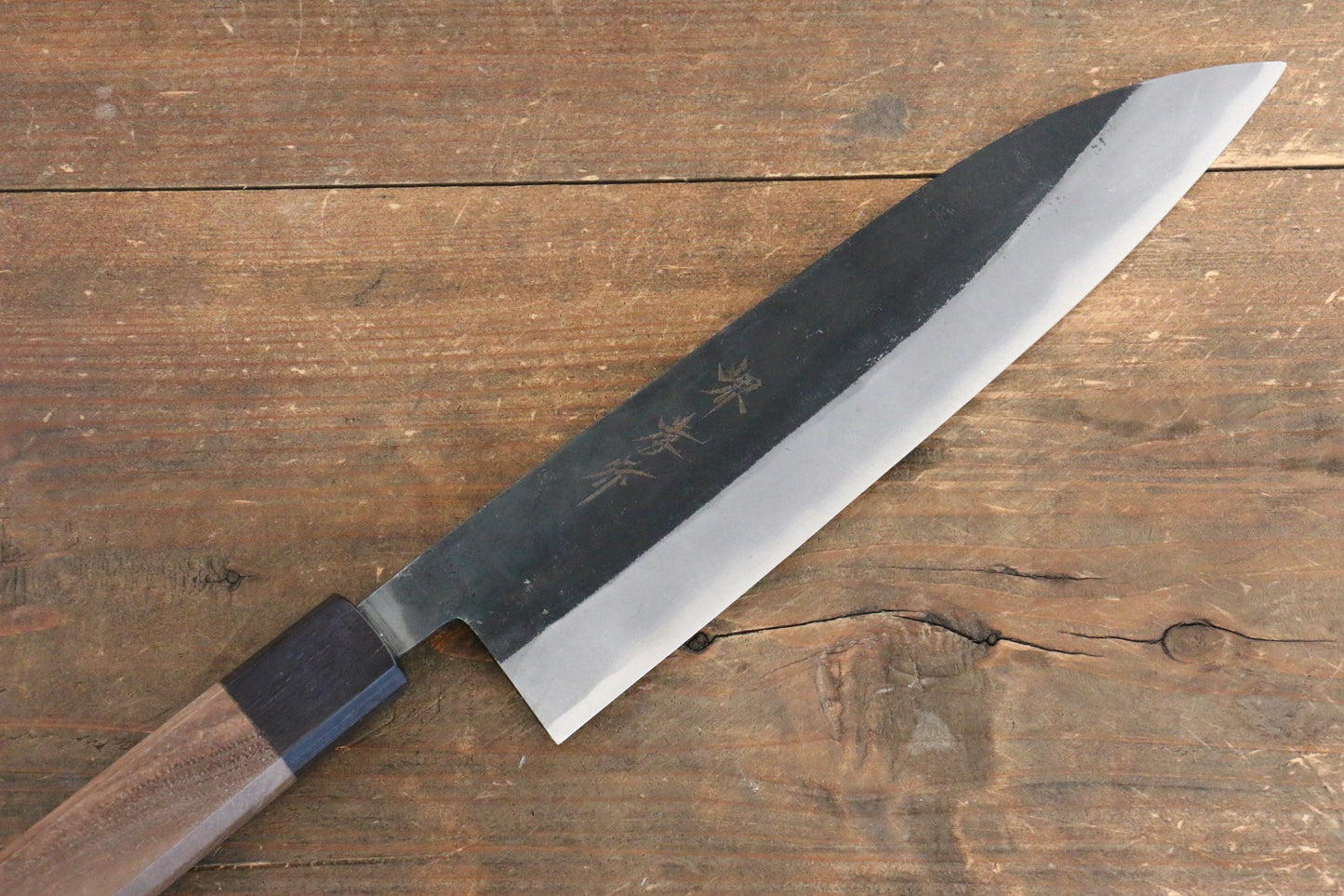 Sakai Takayuki Blue Steel No.2 Kurouchi Gyuto Japanese Knife 210mm Walnut Handle - Japanny - Best Japanese Knife