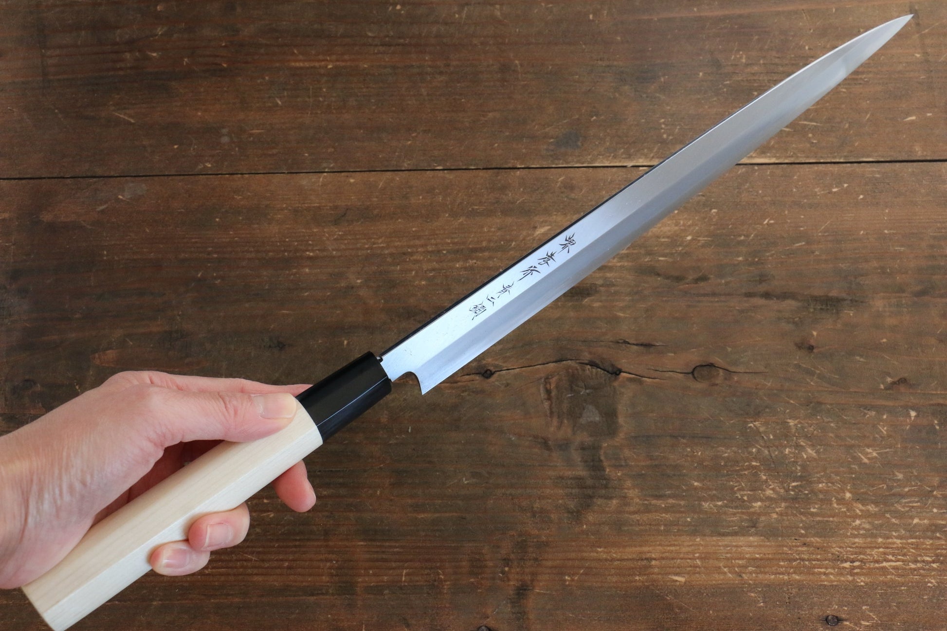 Sakai Takayuki Blue Steel No.2 Fuguhiki Japanese Knife 300mm Magnolia Handle - Japanny - Best Japanese Knife