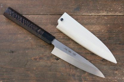 Sakai Takayuki Honyaki White Steel No.2 Baran Japanese Knife 120mm Wenge Handle with Sheath - Japanny - Best Japanese Knife