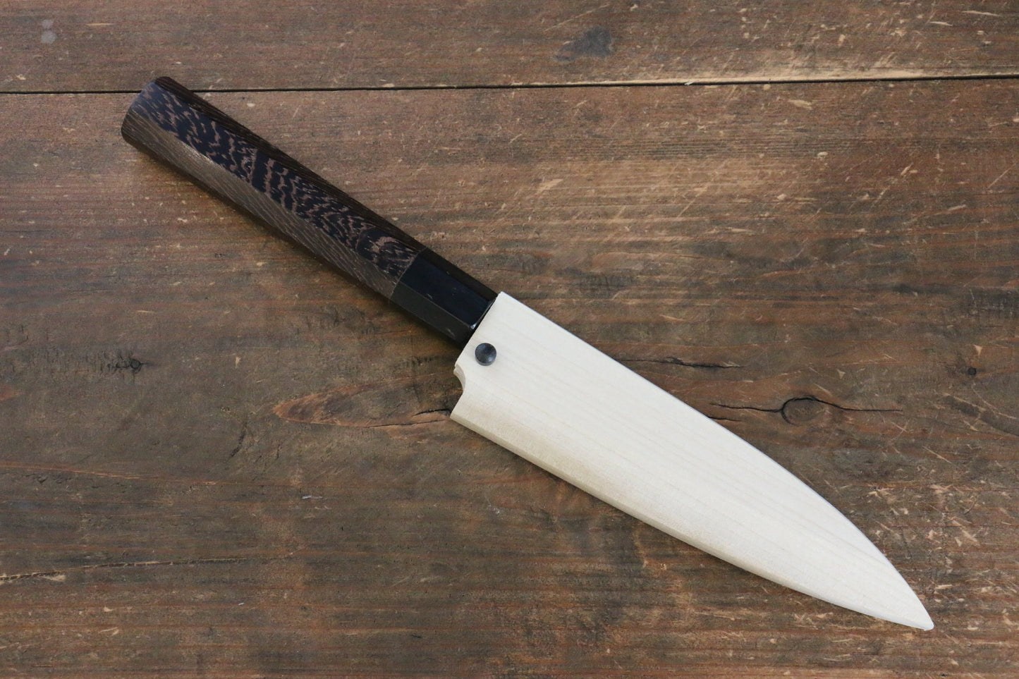 Sakai Takayuki Honyaki White Steel No.2 Baran Japanese Knife 120mm Wenge Handle with Sheath - Japanny - Best Japanese Knife