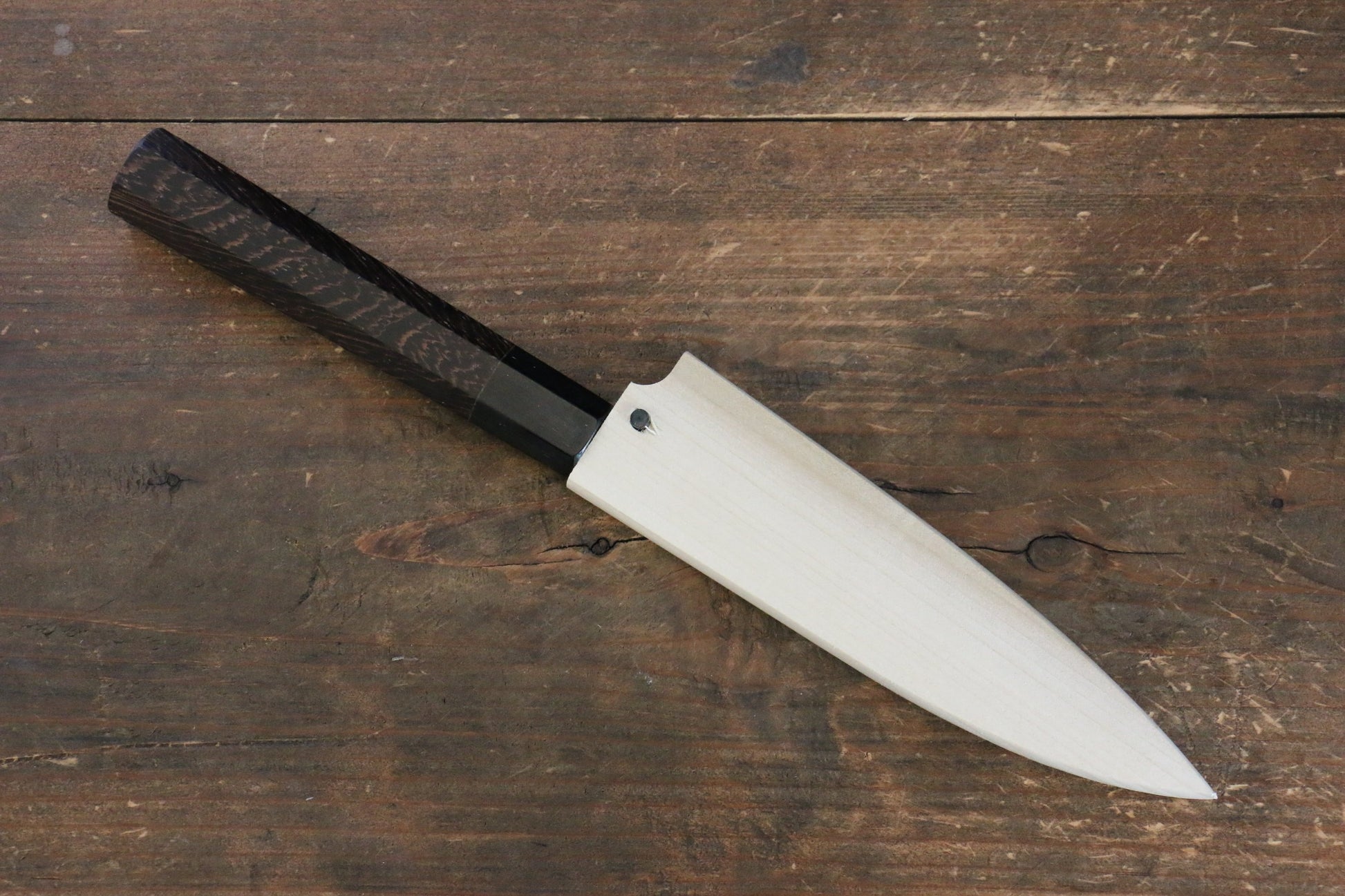 Sakai Takayuki Honyaki White Steel No.2 Baran Japanese Knife 120mm Wenge Handle with Sheath - Japanny - Best Japanese Knife