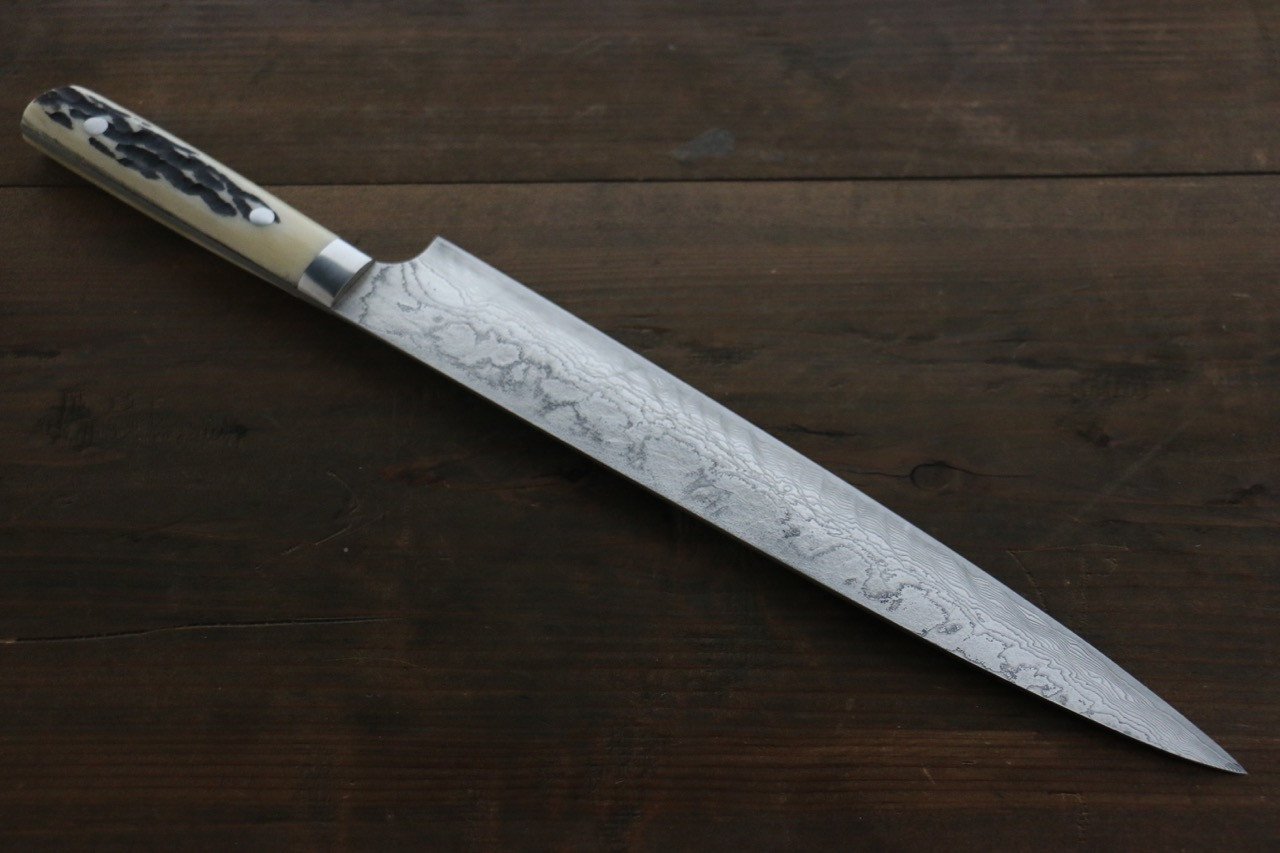 Takeshi Saji VG10 Damascus Sujihiki Japanese Chef Knife 270mm with Deer Horn handle - Japanny - Best Japanese Knife