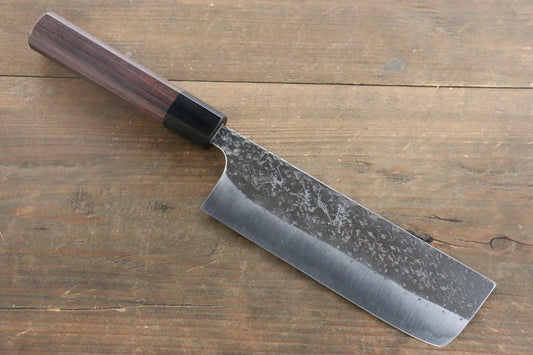 Yu Kurosaki Blue Super Clad Hammered Kurouchi Nakiri Japanese Chef Knife 165mm - Japanny - Best Japanese Knife