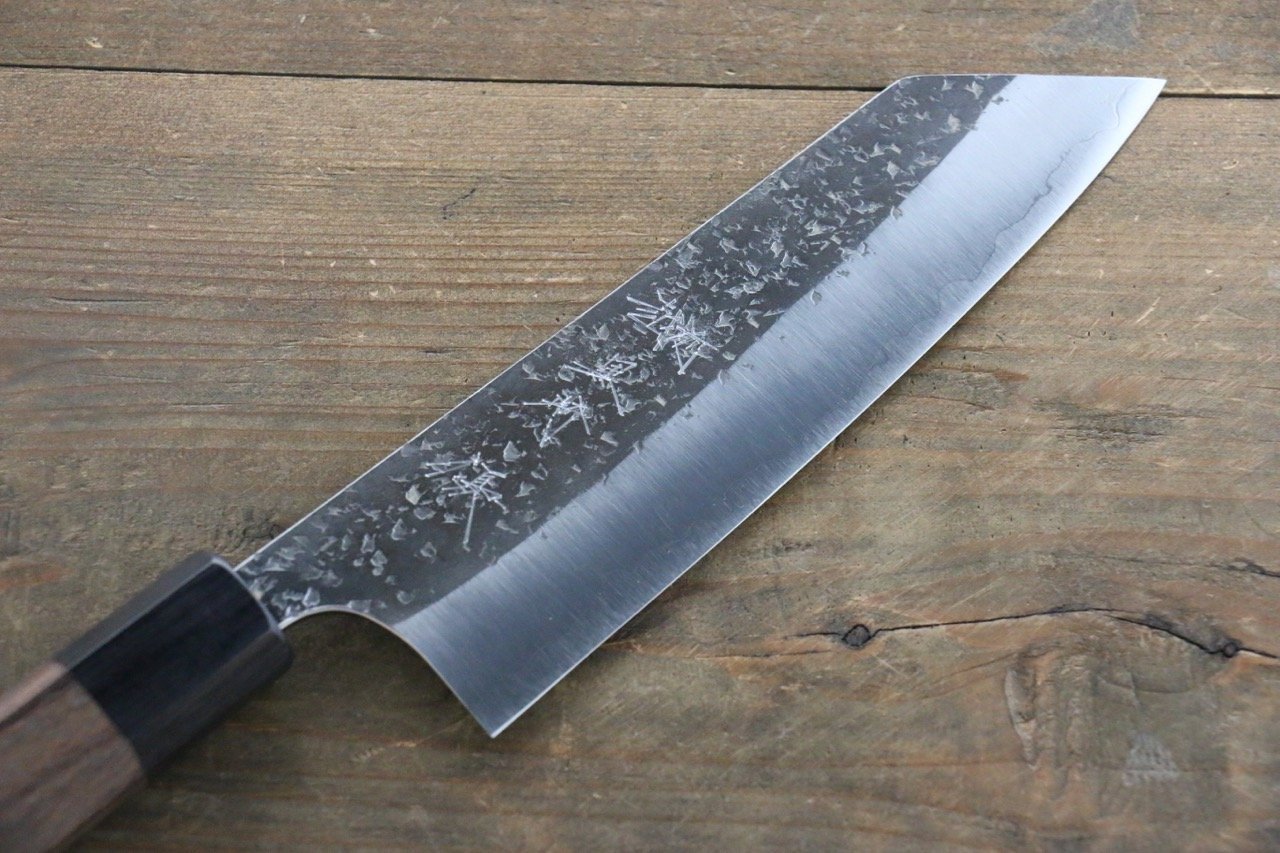 Yu Kurosaki Blue Super Clad Hammered Kurouchi Bunka Japanese Chef Knife 165mm - Japanny - Best Japanese Knife