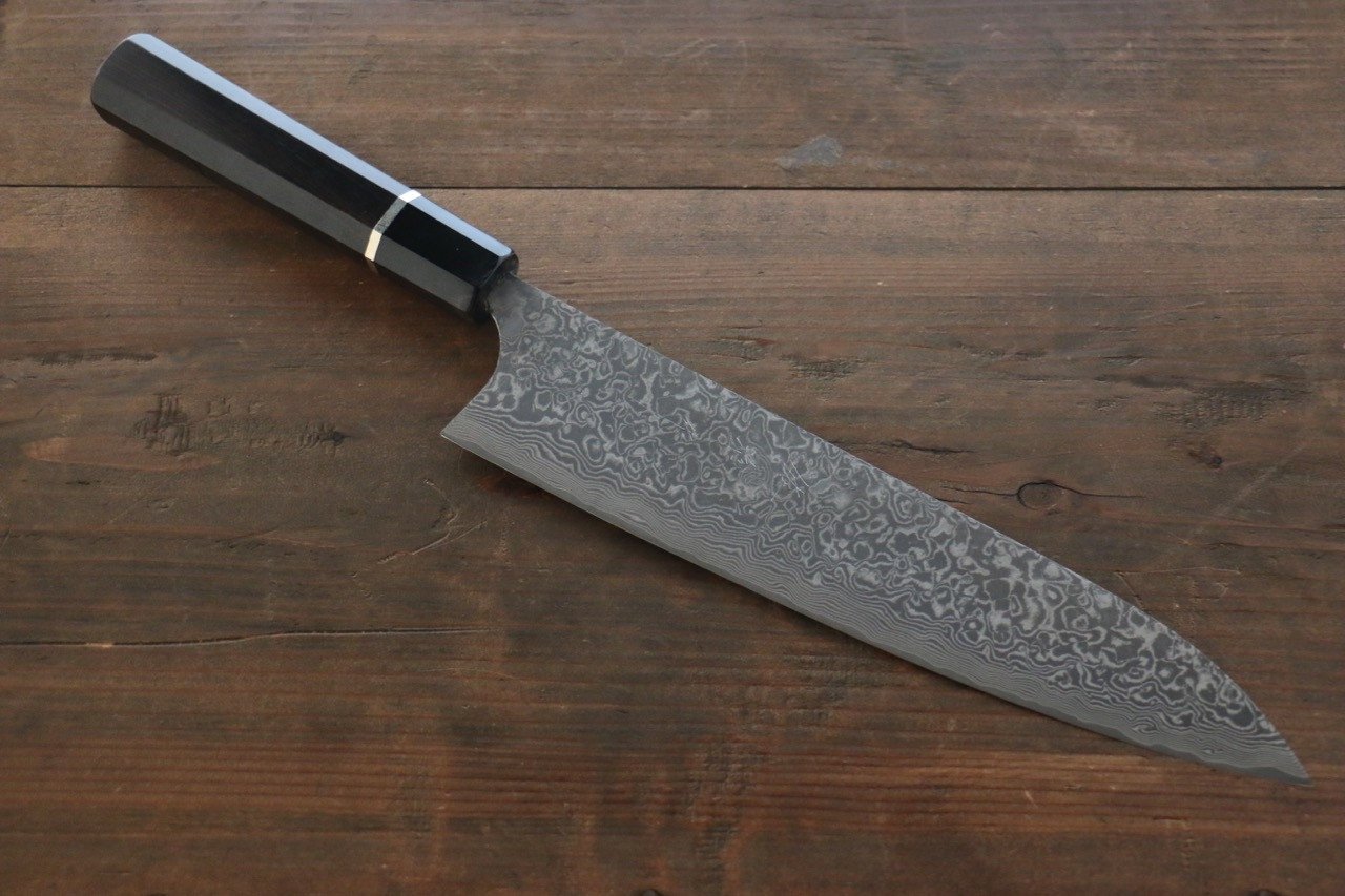 Saji R2/SG2 Black Damascus Gyuto Japanese Chef Knife 240mm with Ebony  handle - Japanny - Best Japanese Knife