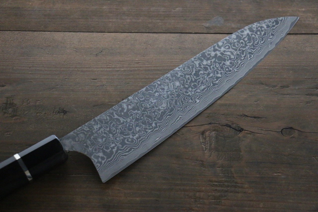 Takeshi Saji R2/SG2 Black Damascus Gyuto Japanese Chef Knife 210mm with Ebony  handle - Japanny - Best Japanese Knife