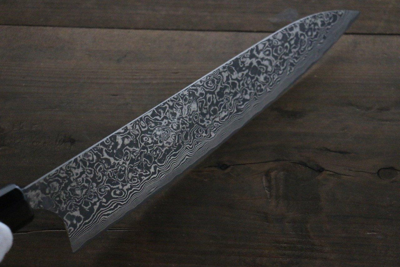 Takeshi Saji R2/SG2 Black Damascus Gyuto Japanese Chef Knife 210mm with Ebony  handle - Japanny - Best Japanese Knife