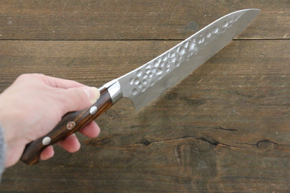 Yu Kurosaki R2/SG2 Hammered Small Santoku Japanese Chef Knife 150mm with Iron Wood Handle - Japanny - Best Japanese Knife