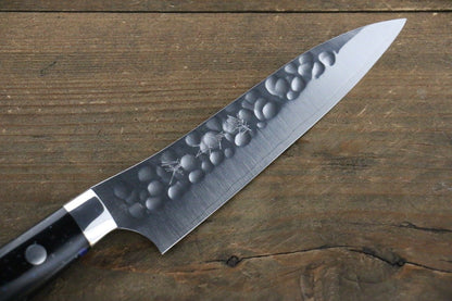 Yu Kurosaki R2 Clad Hammered Petty Japanese Chef Knife 130mm Black Stone Handle - Japanny - Best Japanese Knife