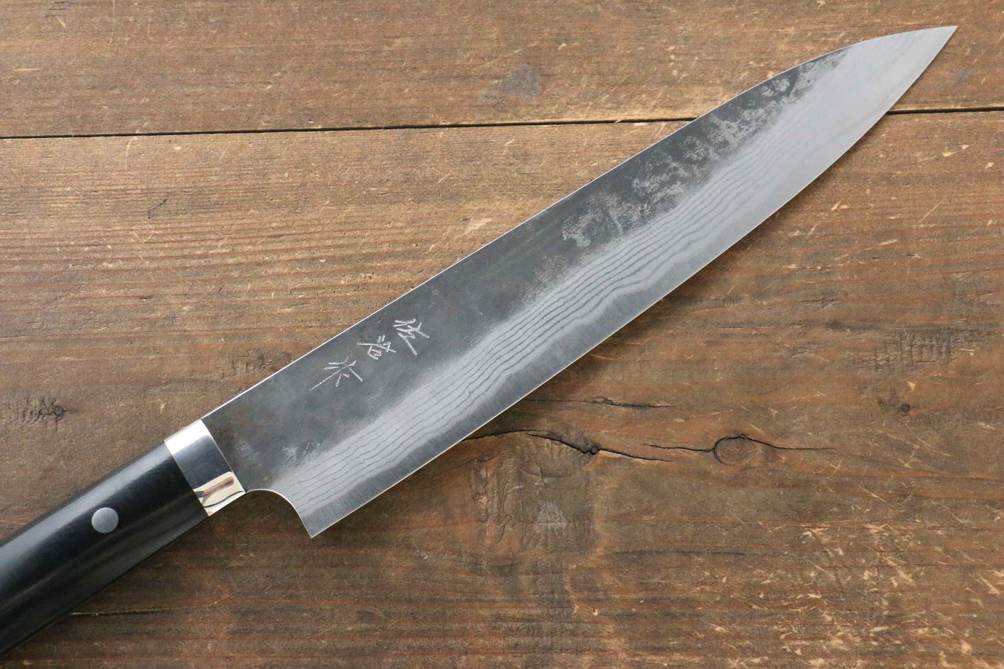 Takeshi Saji Blue Super Kurouchi Hammered Gyuto Japanese Knife 240mm Black Micarta Handle - Japanny - Best Japanese Knife