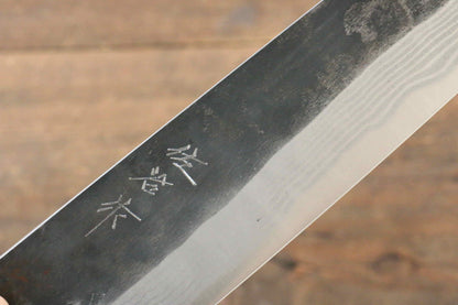 Takeshi Saji Blue Super Kurouchi Hammered Gyuto Japanese Knife 240mm Black Micarta Handle - Japanny - Best Japanese Knife