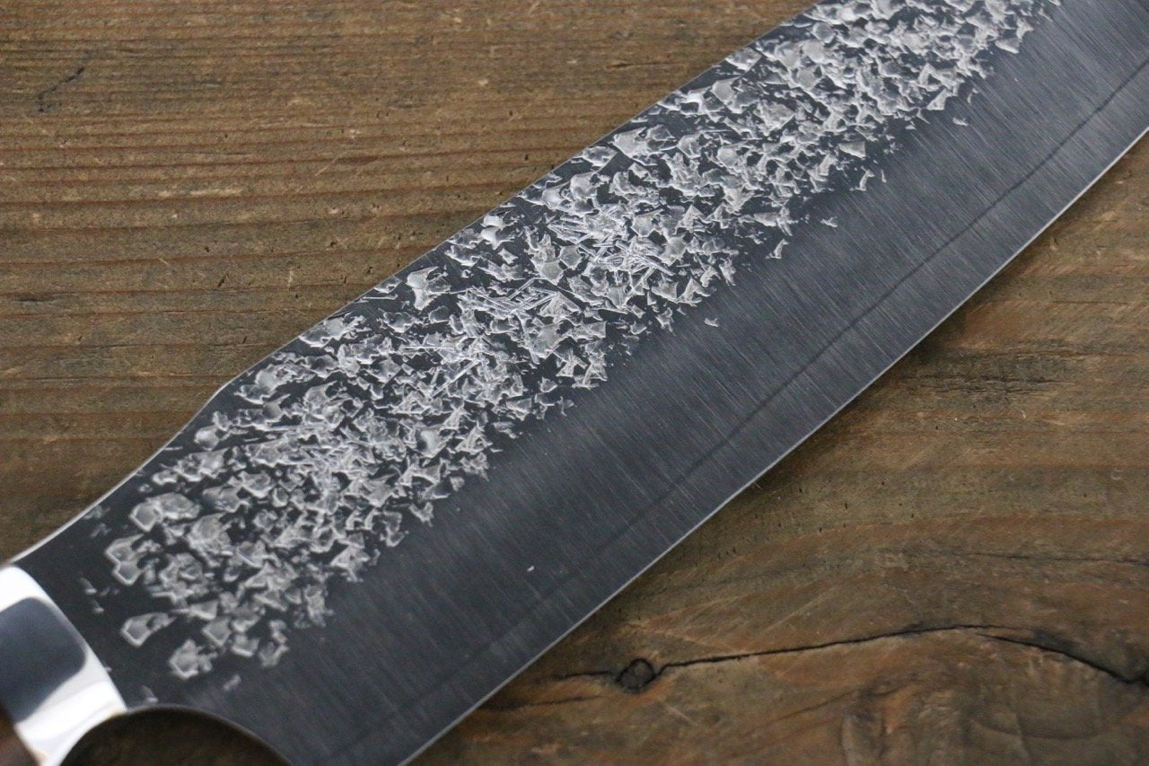 Yu Kurosaki Shizuku R2/SG Hammered Santoku Japanese Chef Knife 165mm with Iron wood Handle - Japanny - Best Japanese Knife