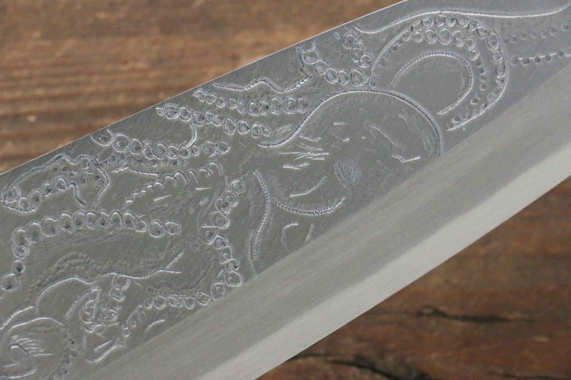 Sakai Takayuki Kasumitogi White Steel Octopus engraving Deba Japanese Knife Magnolia Handle - Japanny - Best Japanese Knife