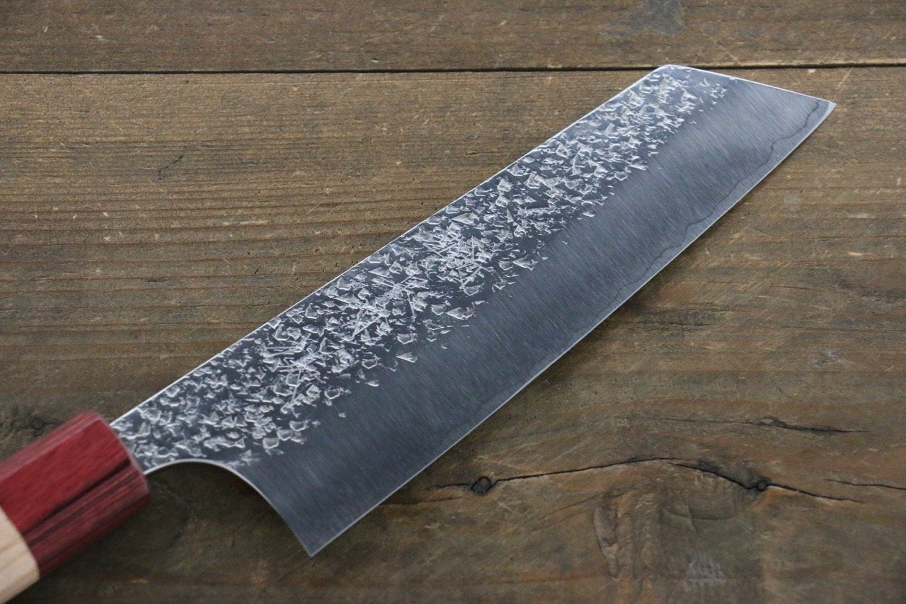 Yu Kurosaki Shizuku R2/SG Hammered Bunka Japanese Chef Knife 165mm with American Cherry Handle - Japanny - Best Japanese Knife