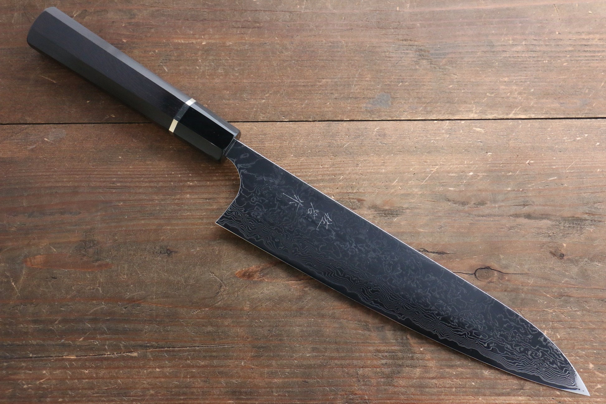 Takeshi Saji R2/SG2 Mirrored Finish Damascus Gyuto Japanese Knife 240mm with Ebony with Ring Handle - Japanny - Best Japanese Knife