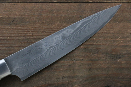 Takeshi Saji VG10 Black Damascus Petty-Utility Japanese Knife 135mm with Cow Bone  Handle - Japanny - Best Japanese Knife