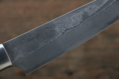 Takeshi Saji VG10 Black Damascus Petty-Utility Japanese Knife 135mm with Cow Bone  Handle - Japanny - Best Japanese Knife