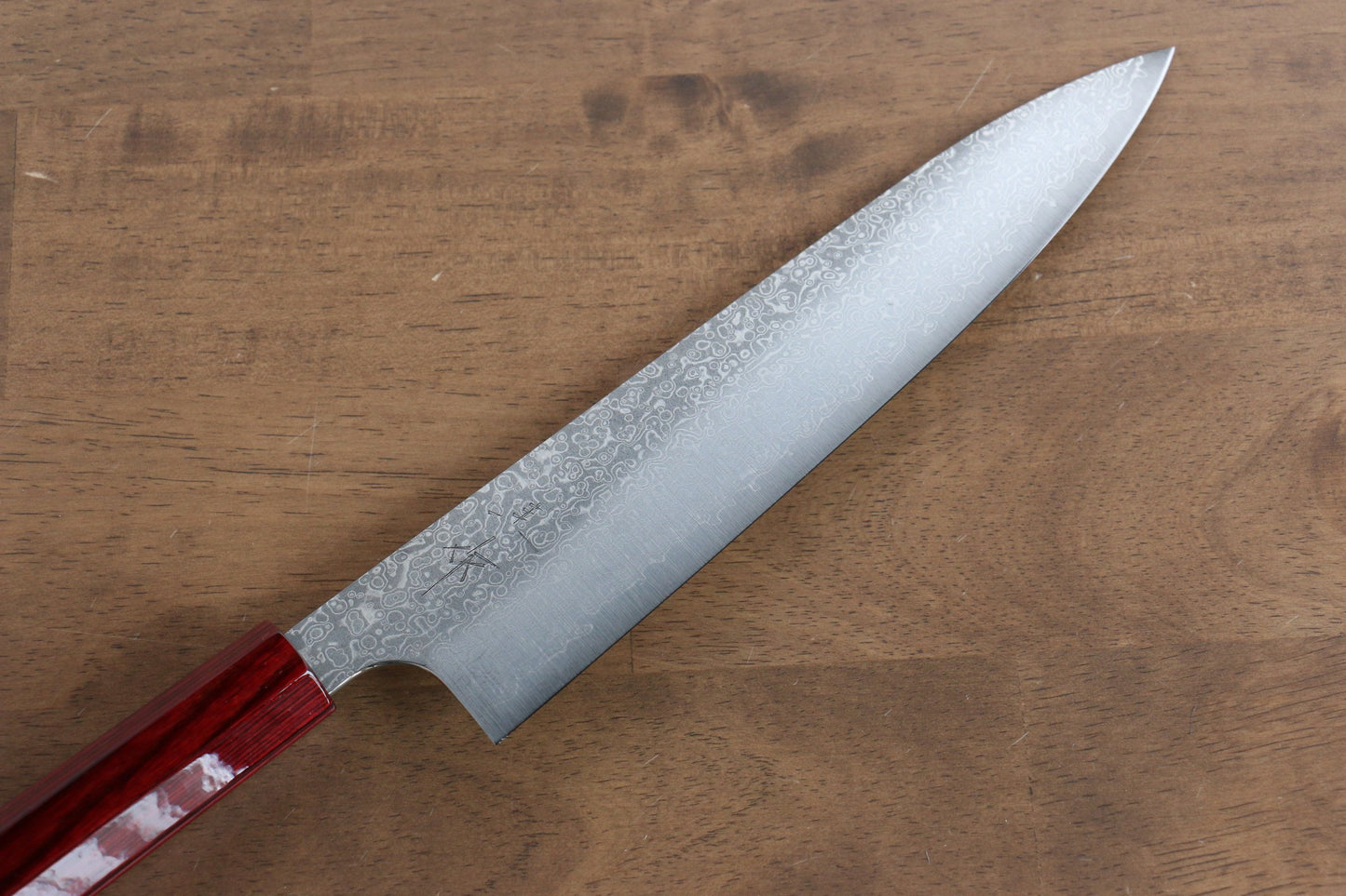 Marke Kei Kobayashi R2/SG2 Damaststahl Mehrzweckmesser Gyuto Japanisches Messer 210 mm rot lackierter Griff