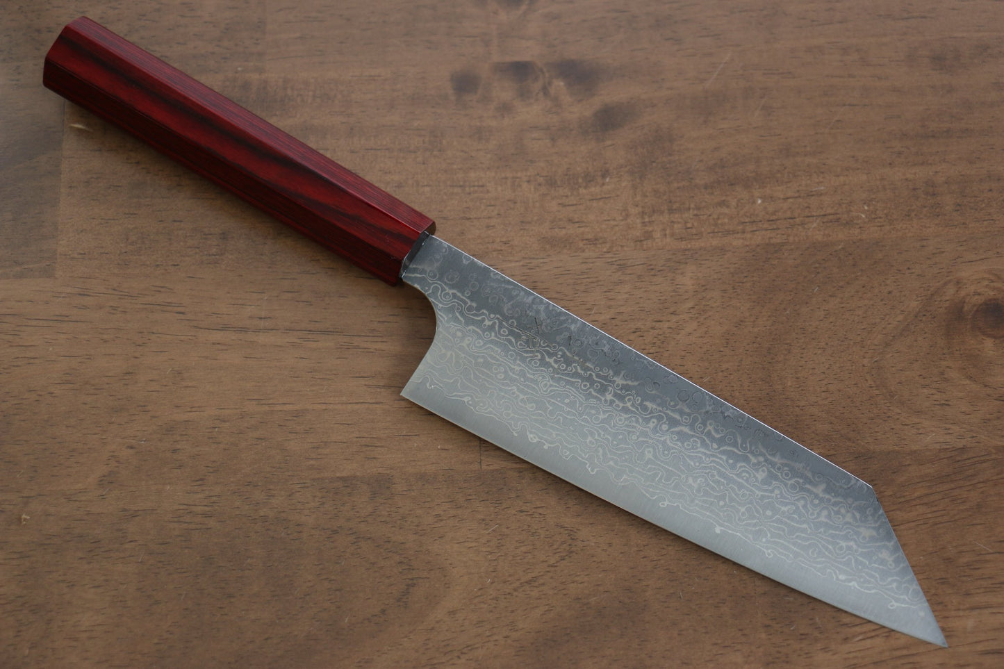 Thương hiệu Kei Kobayashi R2/SG2 Thép Damascus Dao đa năng Bunka dao Nhật 170mm chuôi dao sơn mài đỏ
