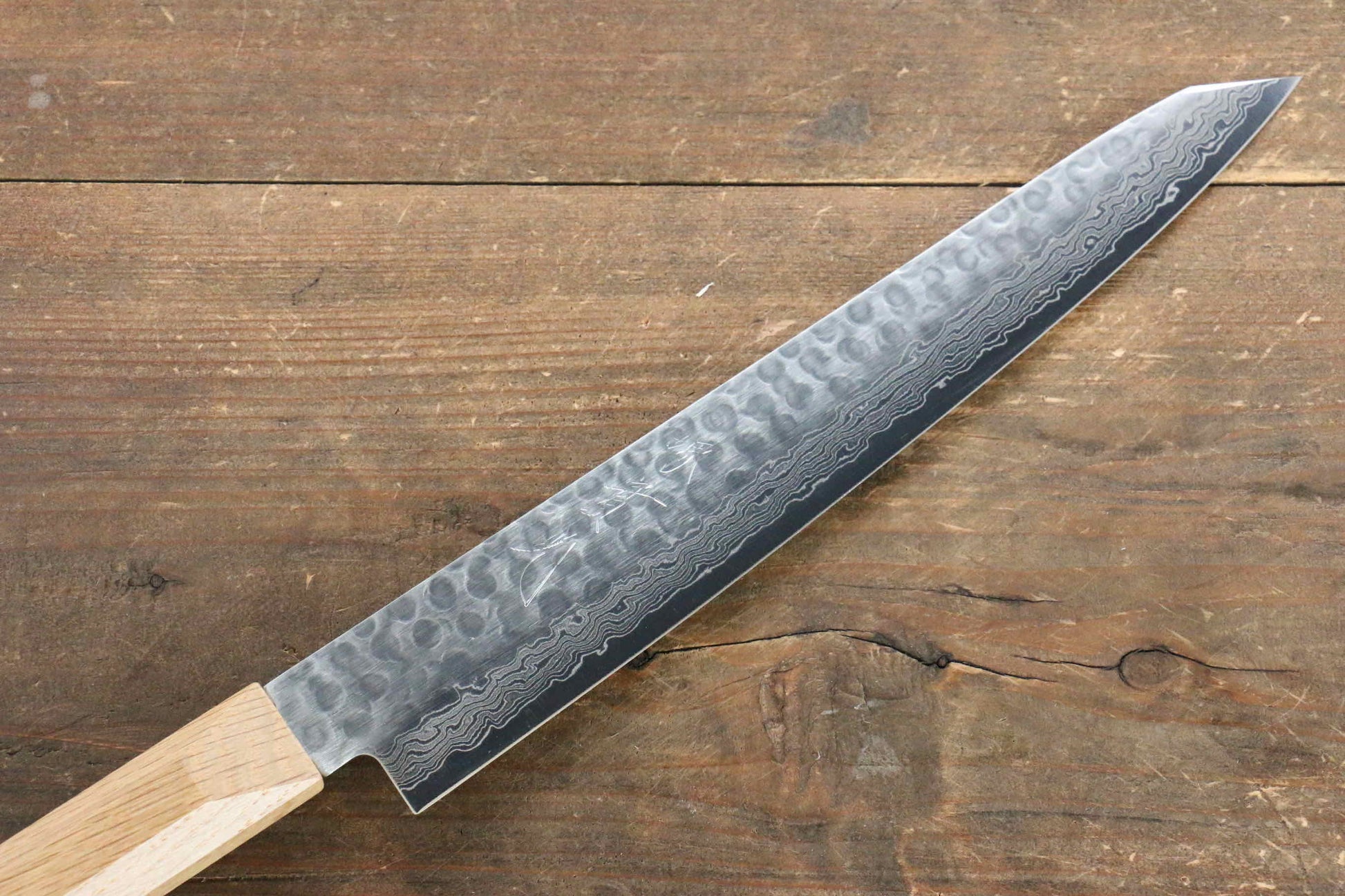 Jikko VG10 17 Layer Sujihiki Japanese Knife 230mm Oak Handle - Japanny - Best Japanese Knife