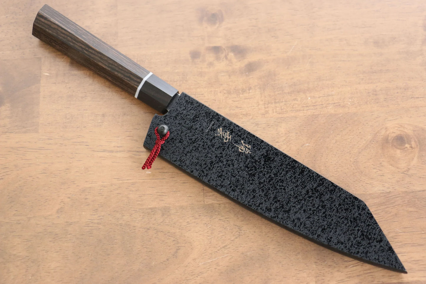 Bao dao ZUIUN Đen lì Gỗ Mộc Lan Dao đa năng Santoku (Kiritsuke) Chốt gỗ ép 180mm