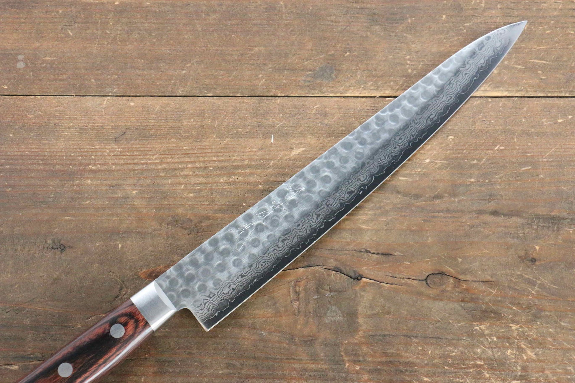Jikko VG10 17 Layer Sujihiki Japanese Knife 240mm Mahogany Handle - Japanny - Best Japanese Knife
