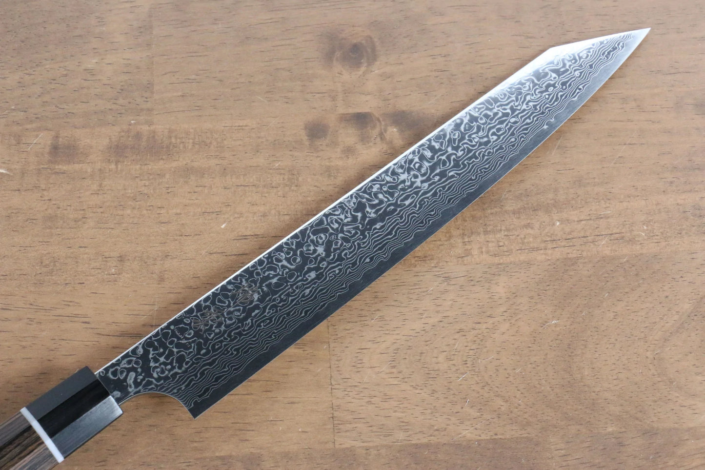 Thương hiệu Seki Kanetsugu ZUIUN SPG 2 Thép Damascus tráng gương Dao lọc gân chuyên dụng Sujihiki dao Nhật 240mm