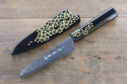 Anryu VG10 Damascus Mirrored Finish Petty Japanese Chef Knife 135mm with saya - Japanny - Best Japanese Knife