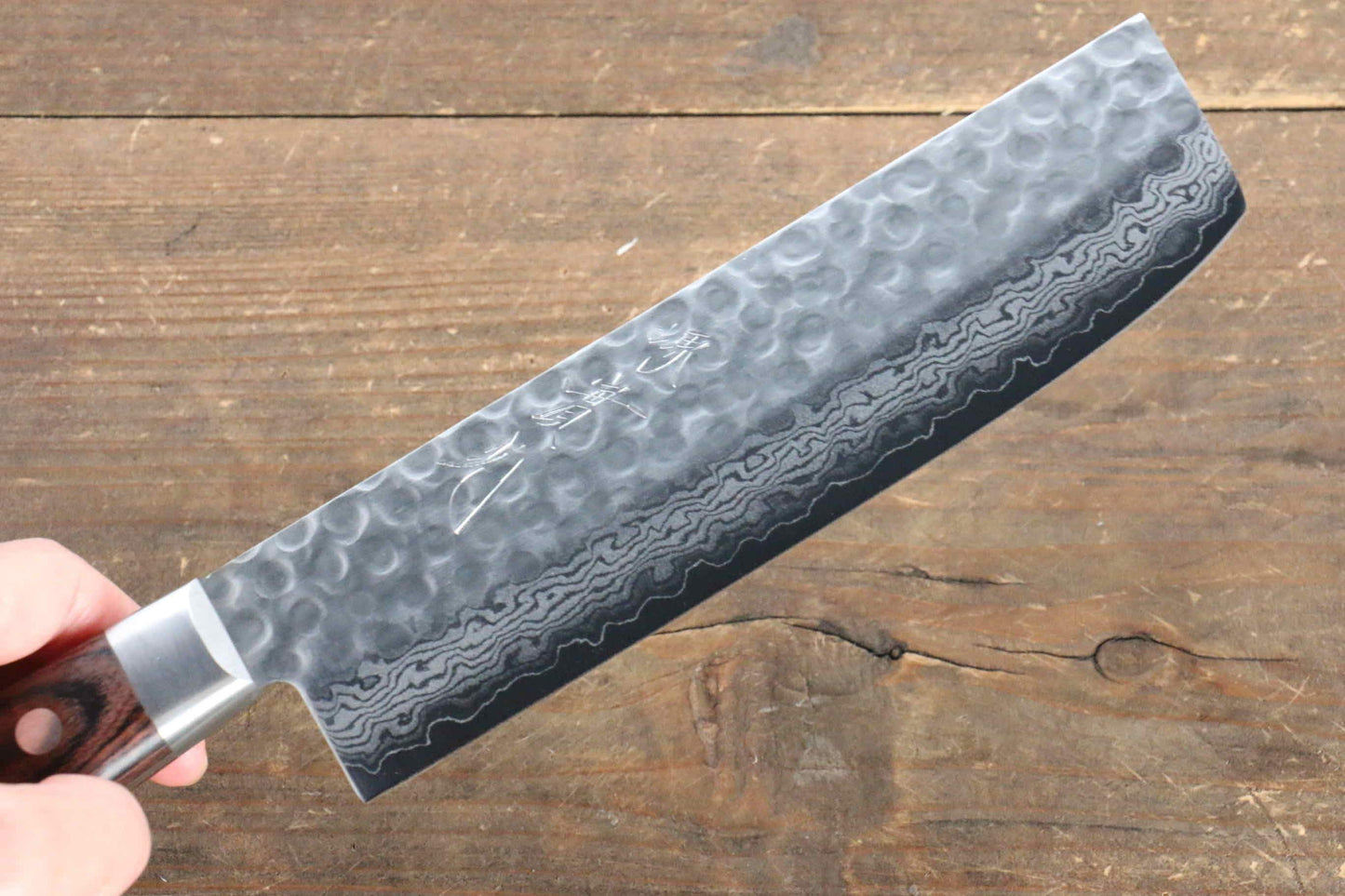 Jikko VG10 17 Layer Nakiri Japanese Knife 160mm Mahogany Handle - Japanny - Best Japanese Knife