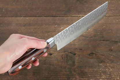 Jikko VG10 17 Layer Nakiri Japanese Knife 160mm Mahogany Handle - Japanny - Best Japanese Knife