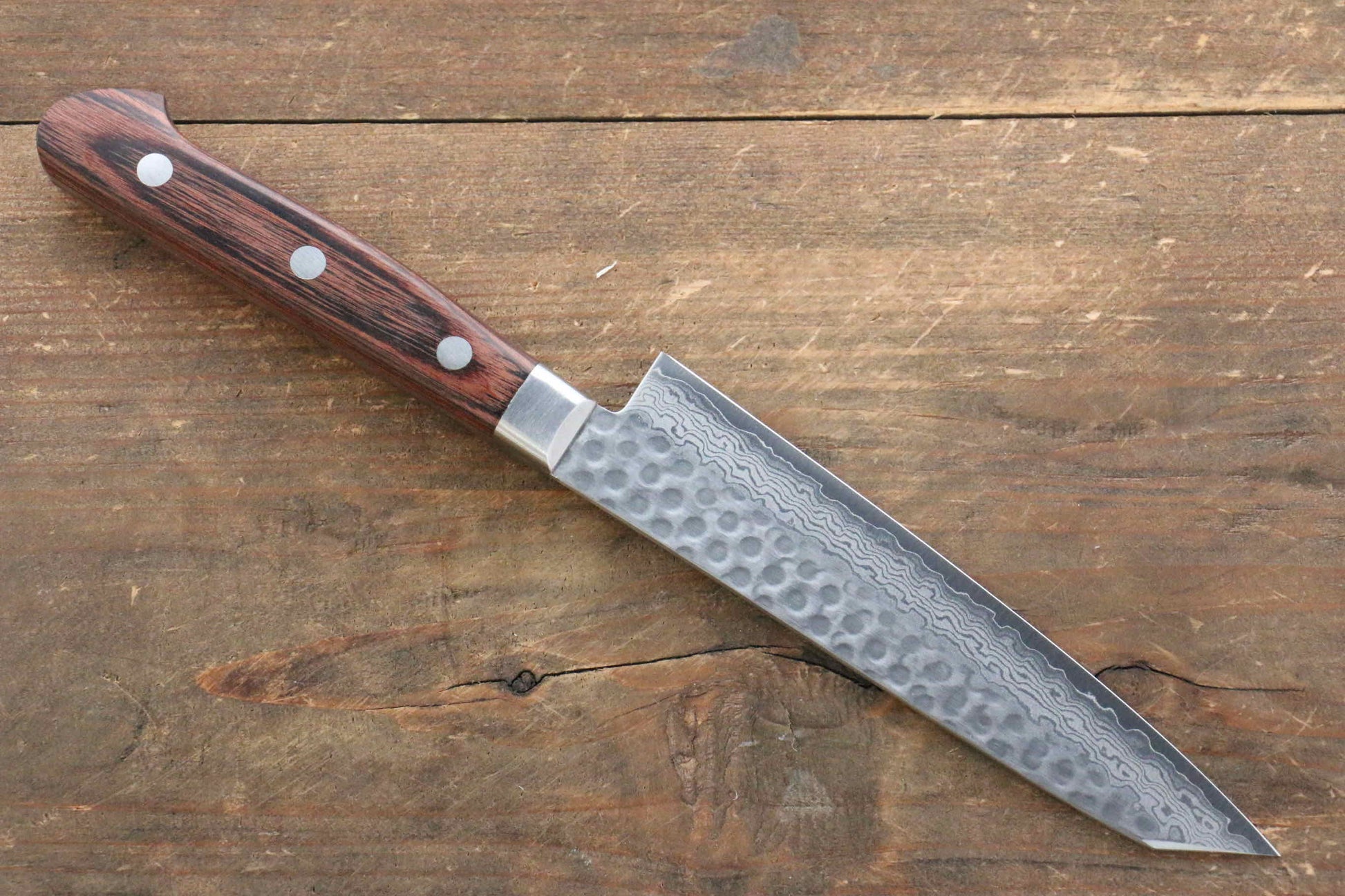 Jikko VG10 17 Layer Kiritsuke Petty-Utility Japanese Knife 125mm Mahogany Handle - Japanny - Best Japanese Knife