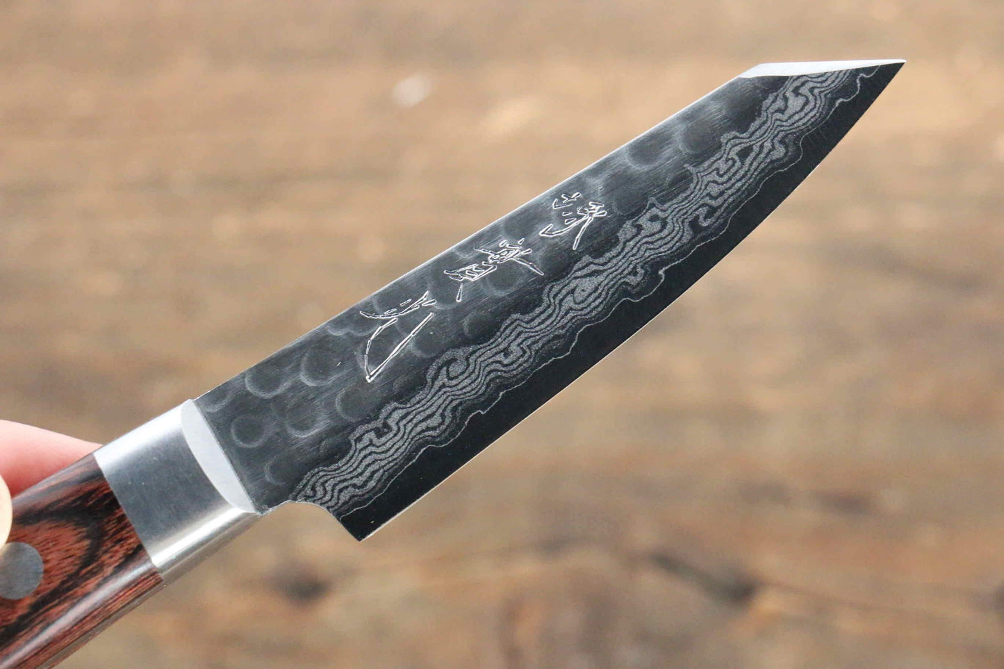 Jikko VG10 17 Layer Paring Japanese Knife 70mm Mahogany Handle - Japanny - Best Japanese Knife