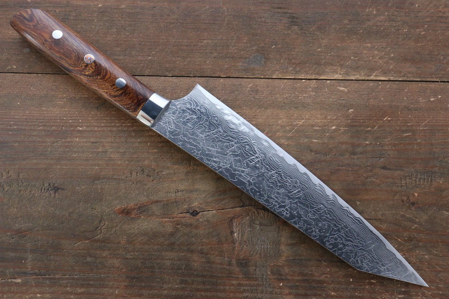 Takeshi Saji R2/SG2 Diamond Finish Damascus Kiritsuke Japanese Knife 210mm with Ironwood Handle - Japanny - Best Japanese Knife