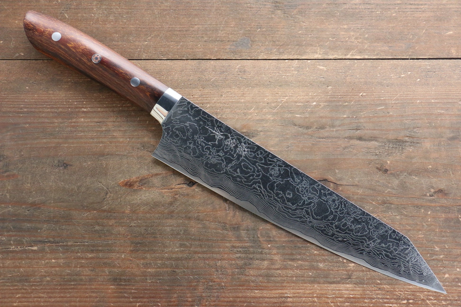 Takeshi Saji R2/SG2 Diamond Finish Damascus Kiritsuke Japanese Knife 240mm with Ironwood Handle - Japanny - Best Japanese Knife