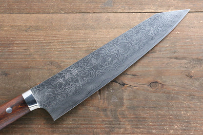 Takeshi Saji R2/SG2 Diamond Finish Damascus Kiritsuke Japanese Knife 240mm with Ironwood Handle - Japanny - Best Japanese Knife