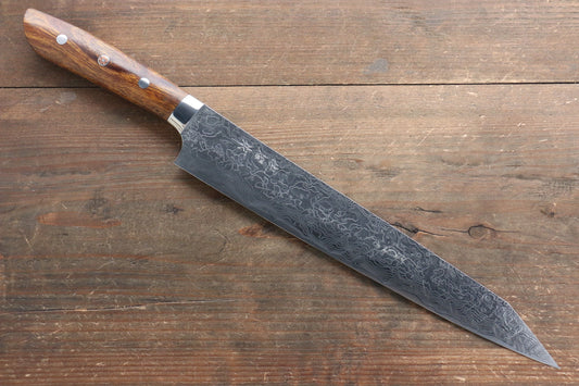 Takeshi Saji R2/SG2 Diamond Finish Damascus Kiritsuke Japanese Knife 270mm with Ironwood Handle - Japanny - Best Japanese Knife