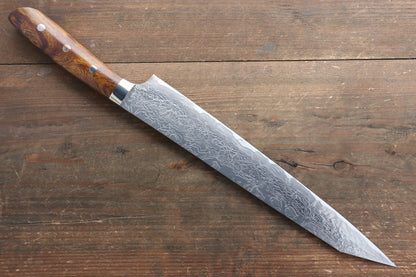 Takeshi Saji R2/SG2 Diamond Finish Damascus Kiritsuke Japanese Knife 270mm with Ironwood Handle - Japanny - Best Japanese Knife