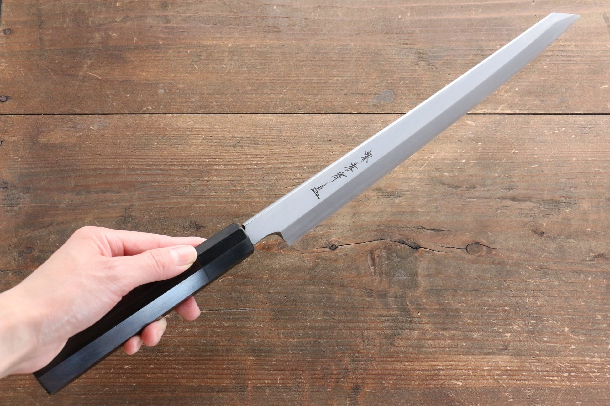 Sakai Takayuki Sakai Takayuki Chef Series  Hien Silver Steel No.3 Kengata Yanagiba Japanese Knife 300mm with Ebony Wood Handle - Japanny - Best Japanese Knife