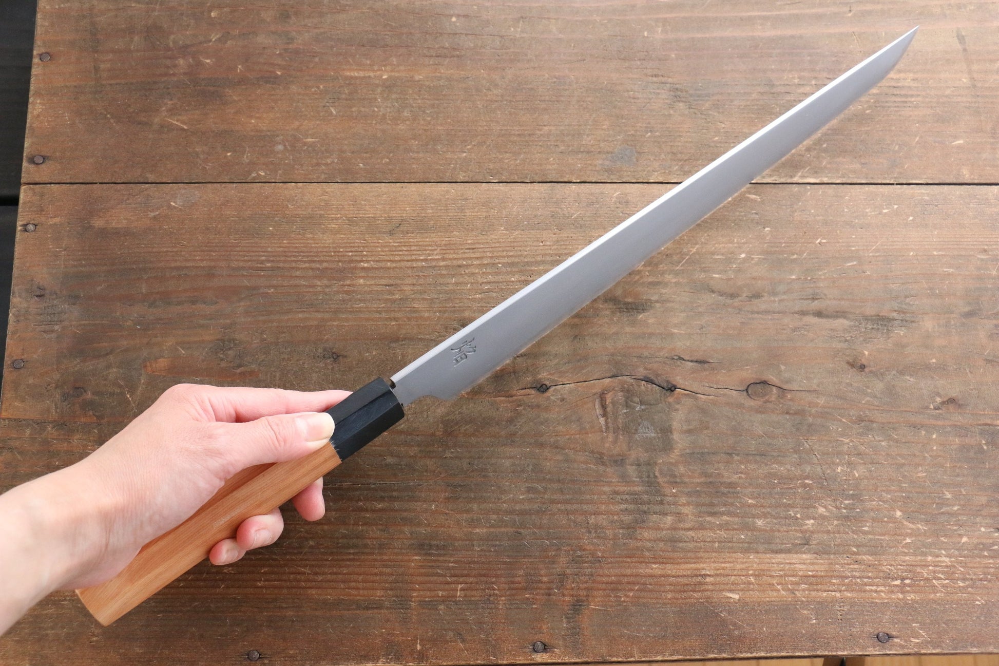 Sakai Takayuki Sakai Takayuki Homura Genbu Blue Steel No.2 Sakimaru Yanagiba Japanese Knife 300mm with Yew Tree Handle with Saya - Japanny - Best Japanese Knife