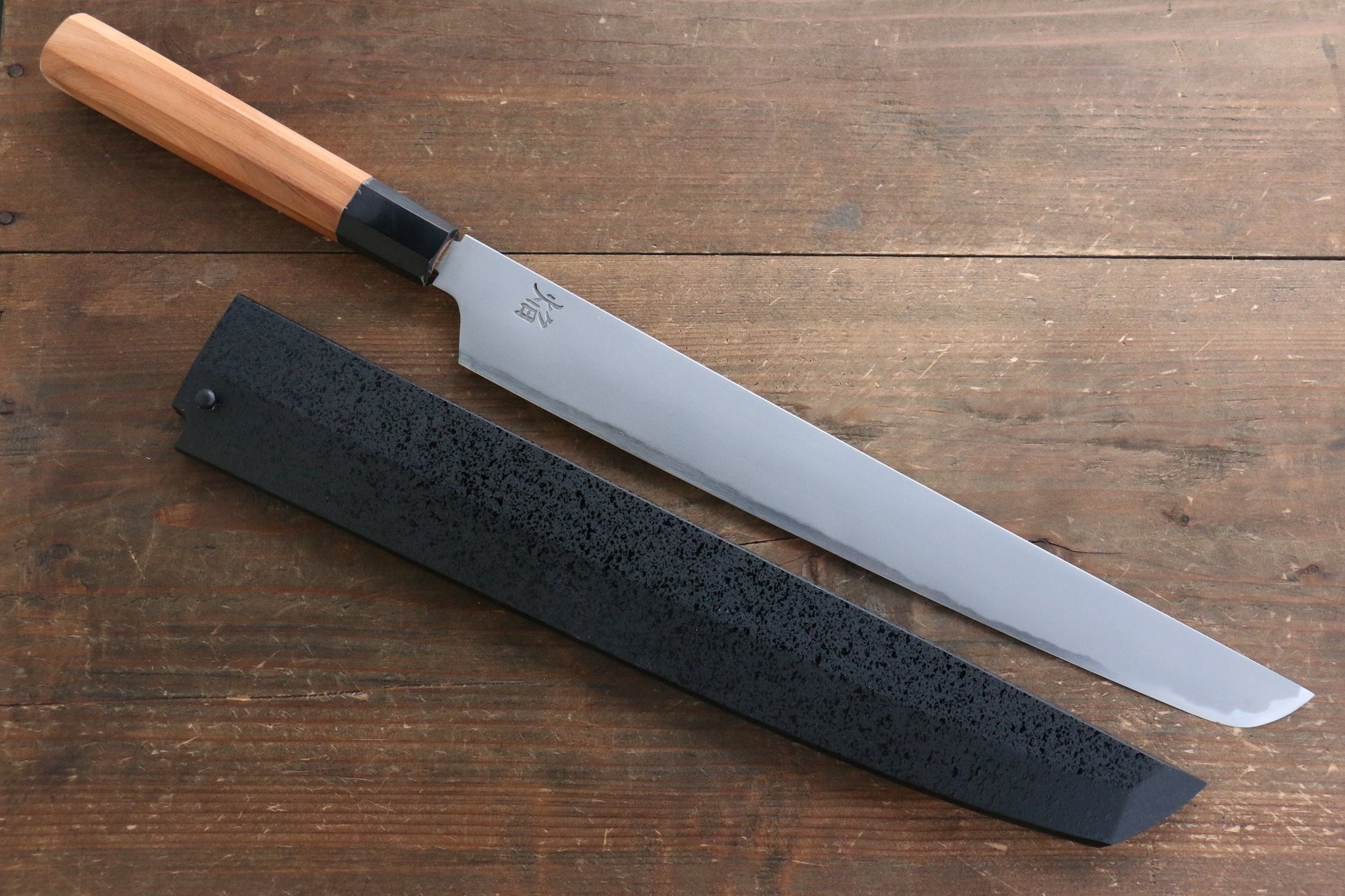 Sakai Takayuki Sakai Takayuki Homura Genbu Blue Steel No.2 Sakimaru Yanagiba Japanese Knife 300mm with Yew Tree Handle with Saya - Japanny - Best Japanese Knife