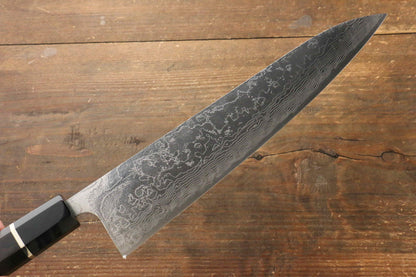 Takeshi Saji R2/SG2 Diamond Finish Damascus Gyuto Japanese Chef Knife 240mm with Double water buffalo horn with ebony handle - Japanny - Best Japanese Knife