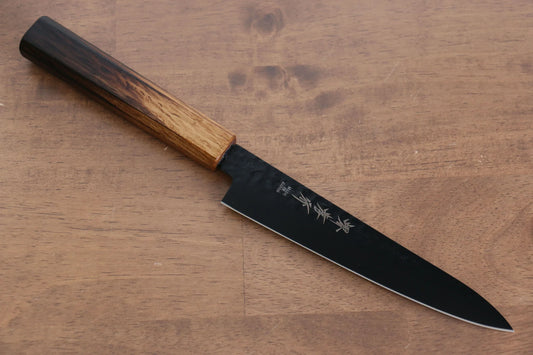 Hochwertiges japanisches Messer – SAKAI TAKAYUKI Kleines Mehrzweck-Kleinmesser aus handgeschmiedetem Damakusstahl VG10 mit Teflonbeschichtung, 150 mm – Kurokage Dark Collection