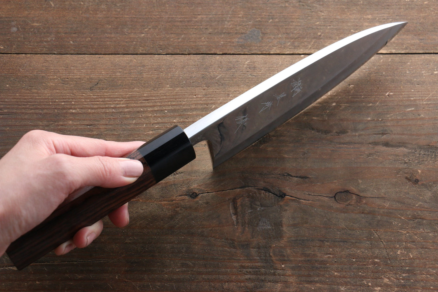 Yu Kurosaki Blue Steel No.2 Mirrored Finish Deba Japanese Knife 165mm with Shitan Handle - Japanny - Best Japanese Knife