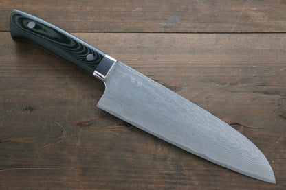 Takeshi Saji VG10 Damascus Santoku Japanese Chef Knife 180mm with Black Micarta  handle - Japanny - Best Japanese Knife