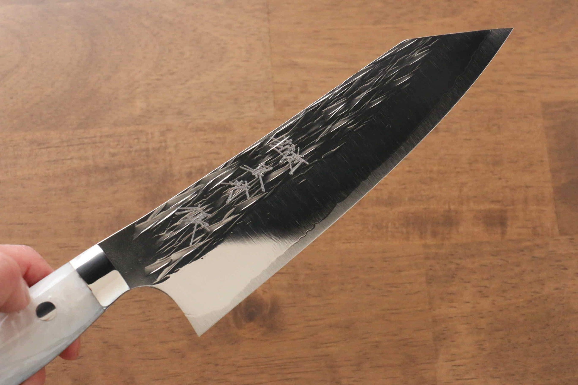 Yu Kurosaki Juhyo SPG2 Hammered Santoku Japanese Knife 165mm Acrylic Handle - Japanny - Best Japanese Knife