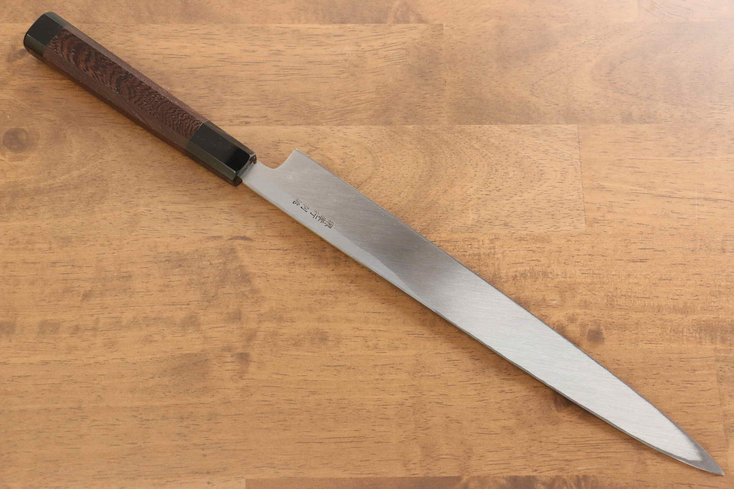 Sakai Takayuki Tokujyo White Steel No.2 Yanagiba Japanese Knife Wenge with Double Water Buffalo Ring Handle - Japanny - Best Japanese Knife