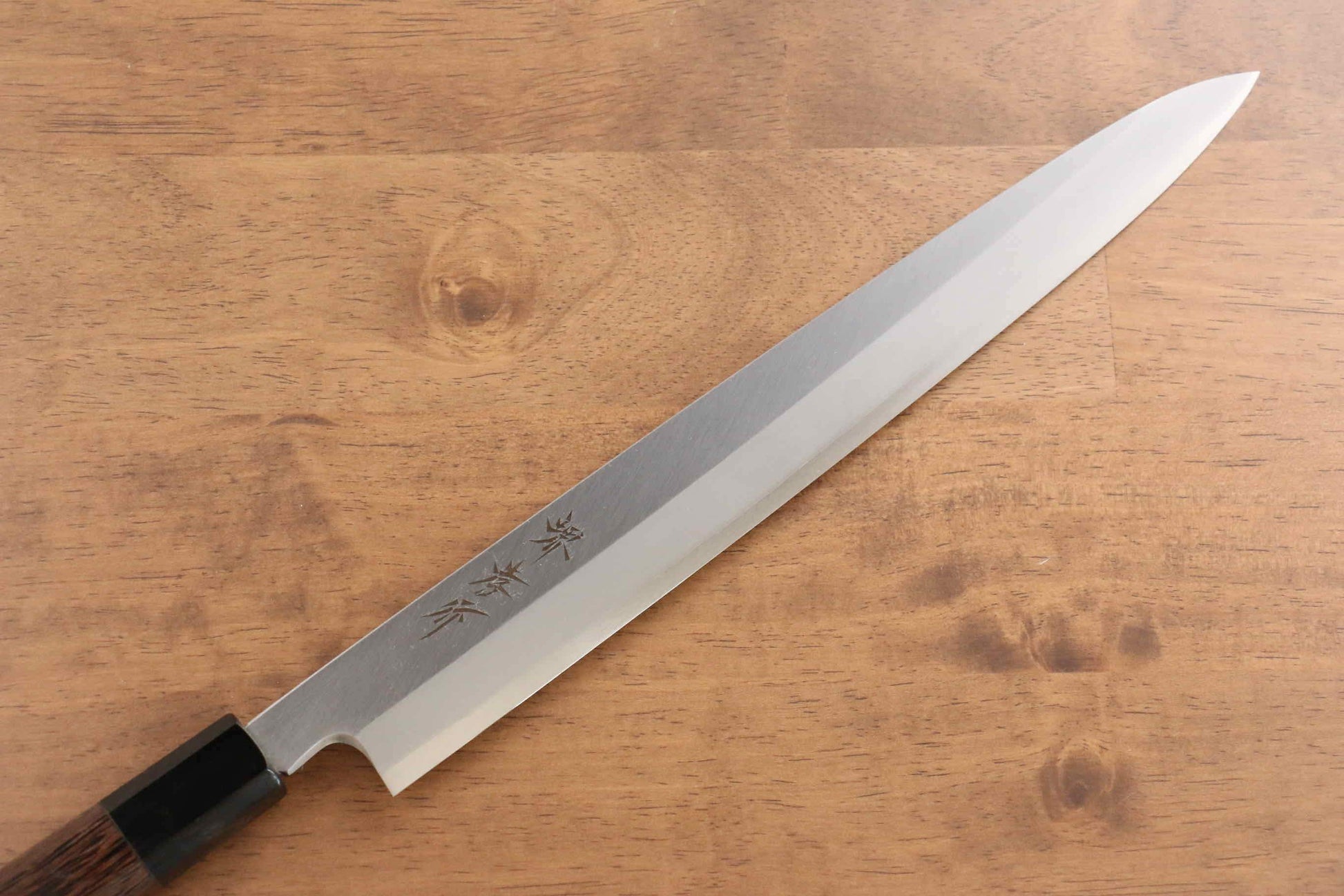 Sakai Takayuki Molybdenum Yanagiba Japanese Knife Wenge with Double Water Buffalo Ring Handle - Japanny - Best Japanese Knife