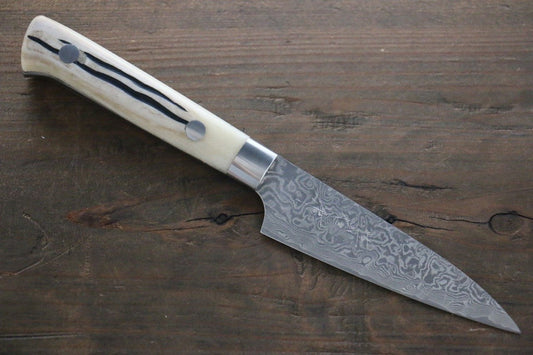 Saji R2/SG2 Diamond Finish Damascus Petty Japanese Chef Knife 90mm with Bone Handle - Japanny - Best Japanese Knife