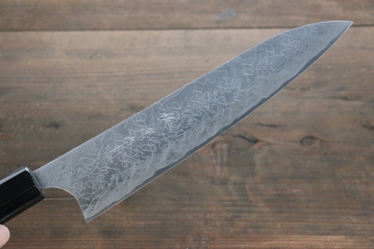 Takeshi Saji R2/SG2 Diamond Finish Damascus Gyuto Japanese Chef Knife 210mm with Ebony  handle - Japanny - Best Japanese Knife