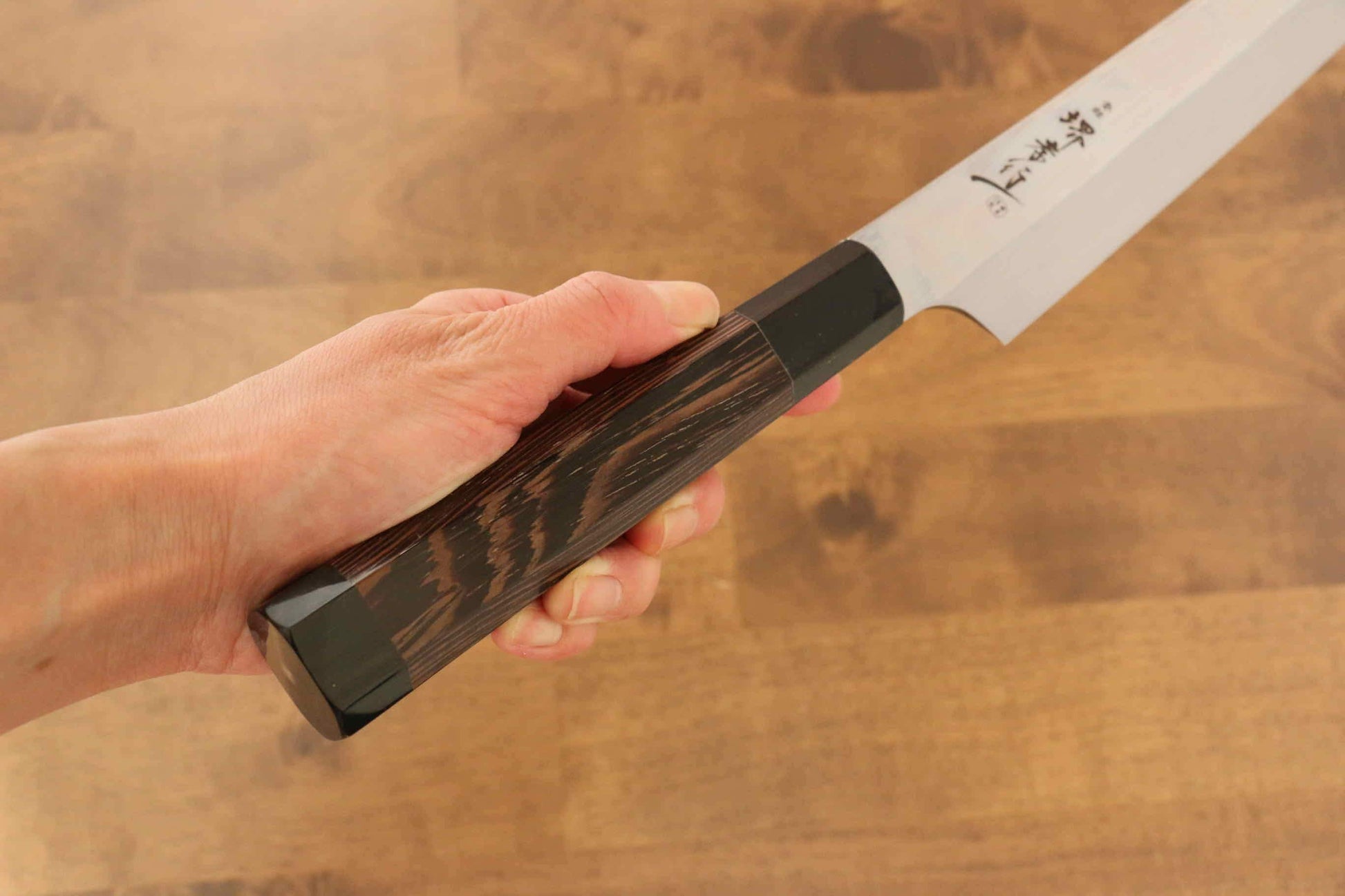 Sakai Takayuki Ginryu Honyaki Swedish Steel Mirrored Finish Sakimaru Yanagiba Japanese Knife 300mm Wenge with Double Water Buffalo Ring Handle with Sheath - Japanny - Best Japanese Knife